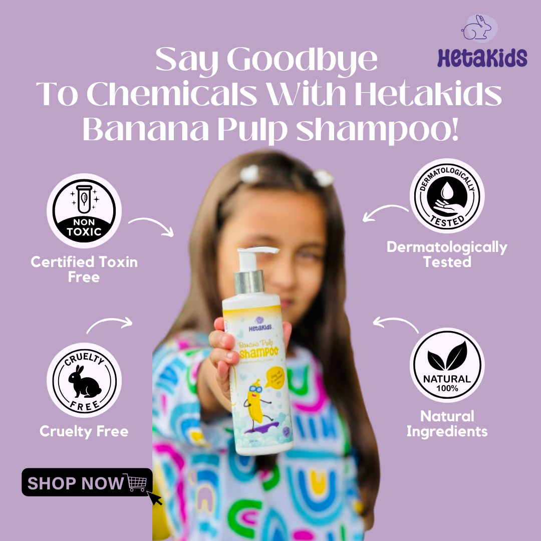 Banana Shampoo for Kids (5-12 Years) | Nourishing | Frizz-Free, Soft Hair | Soothes Itchy Scalp | Enriched with Banana Pulp & Glycerin | Paraben & Sulfate-Free | 250ml