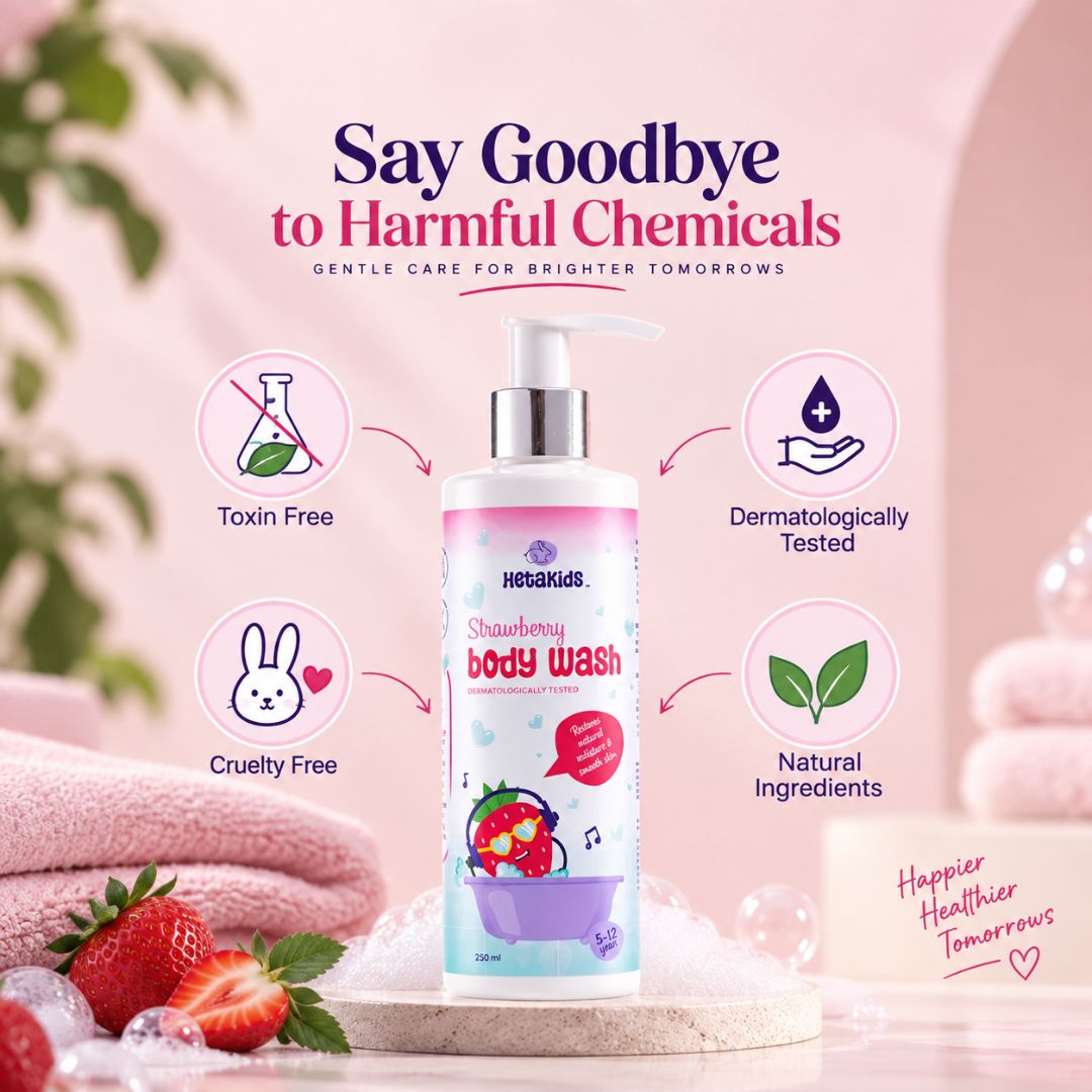 Soft Skin Duo (Strawberry Body Wash + Hydrating Body Lotion) -Cleanse • Hydrate • Protect • Kids 5–12 Years (250 ml + 200 ml))